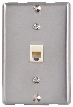 PHONE JACK WALL MOUNT SILVER