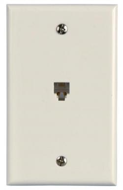 FLUSH MOUNT PHONE WALLPLATE WH