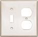 RECEPTACLE TOGGLE PLATE 1G WHITE