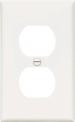 RECEPTACLE PLATE DUPLEX 1G WHITE