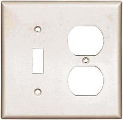 RECEPTACLE TOGGLE PLATE 1G WHITE