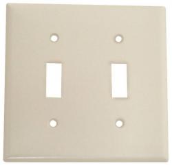 TOGGLE PLATE 2 GANG WHITE