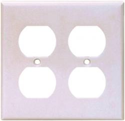 RECEPTACLE PLATE DUPLEX 2G WHITE