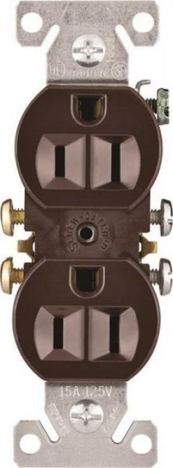 DUPLEX RECEPTACLE 15A BROWN