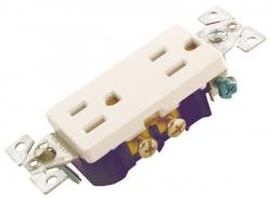 DUPLEX RECEPTACLE WHITE 15A 2P