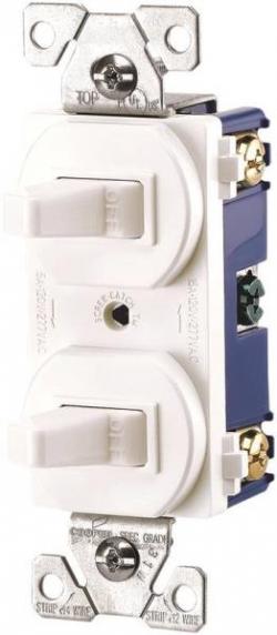 TOGGLE SWITCH DOUBLE 1P WHITE