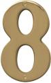 5" POLISHED BRASS NUMBER 8