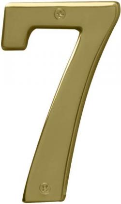 5" POLISHED BRASS NUMBER 7