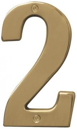 5" POLISHED BRASS NUMBER 2