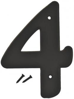 6" BLACK PLASTIC NUMBER 4