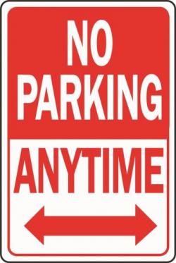 SIGN NO PARKING ANYTIME