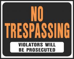 15X19 JUMBO SIGN NO TRESPASSING