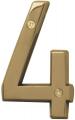 4" POLISHED BRASS NUMBER 4