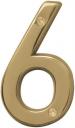 4" POLISHED BRASS NUMBER 6