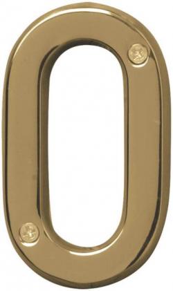 4" POLISHED BRASS NUMBER 0