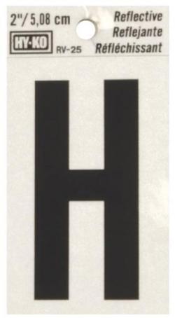 2" REFLECTIVE LETTER H