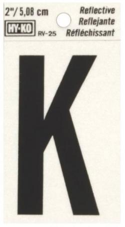 2" REFLECTIVE LETTER K