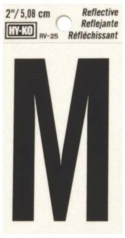 2" REFLECTIVE LETTER M