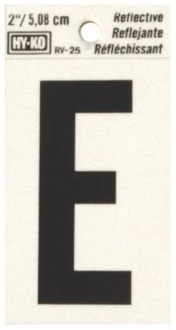 2" REFLECTIVE LETTER E