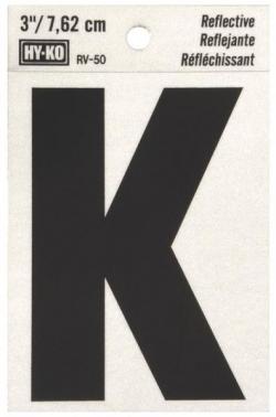 3" REFLECTIVE LETTER K