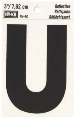 3" REFLECTIVE LETTER U