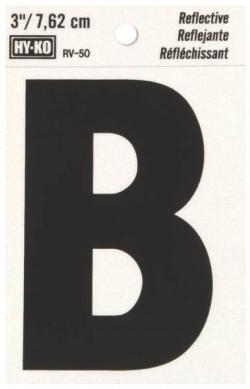 3" REFLECTIVE LETTER B