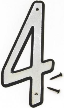 4" REFLECTIVE PLASTIC NUMBER 4