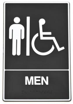 6X9 BRAILLE SIGN HANDICAP MEN