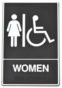 6X9 BRAILLE SIGN HANDICAP WOMEN