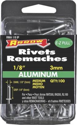 1/8" ALUM MEDIUM RIVET 100CT