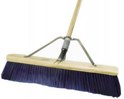 24" STIFF BLUE POLY PUSH BROOM