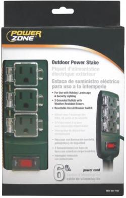 OUTDOOR POWER STAKE 3 OUTLET