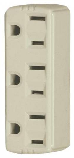 3 OUTLET TAP 15A 3-WIRE IVORY