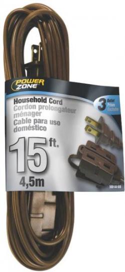 BROWN EXT CORD 16/2   15FT