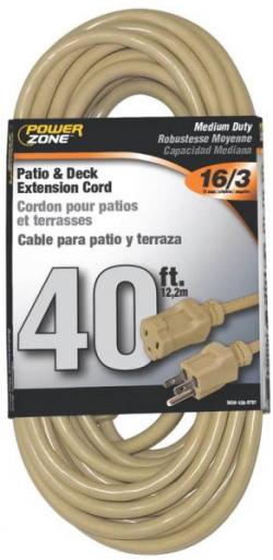 EXTENSION CORD 16/3 40' BEIGE DK