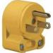 ANGLE PLUG VINYL 15A 2P YELLOW