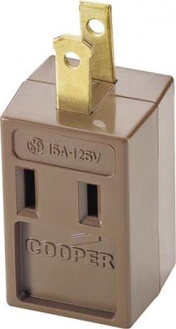 3 OUTLET CUBE TAP 3-WIRE BROWN