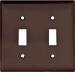 TOGGLE PLATE 2 GANG BROWN