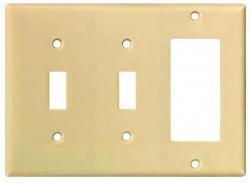 2 TOGGLE/1 DECO WALL PLATE 3G IV