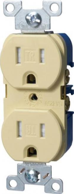 DUPLEX RECEPTACLE 15A TR IVORY