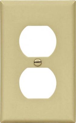 RECEPTACLE PLATE DUPLEX 1G IVORY