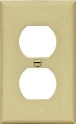 RECEPTACLE PLATE DUPLEX 1G IVORY
