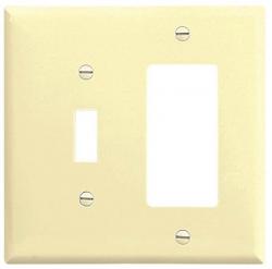 ROCKER TOGGLE PLATE 2 GANG IVORY