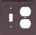 TOGGLE DUPLEX PLATE 2G BROWN