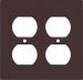 DUPLEX RECEPTACLE PLATE 2G BROWN