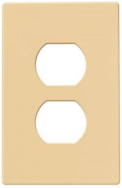 DUPLEX RECEP PLATE 1G IVORY S/L