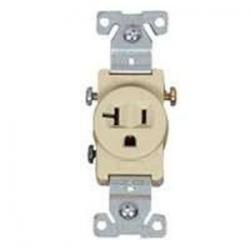 SINGLE RECEPTACLE 20A IVORY COM