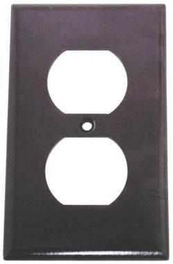 RECEPTACLE PLATE DUPLEX 1G BROWN