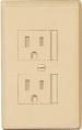 DUPLEX SAFETY WALL PLATE IVORY T