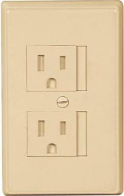 DUPLEX SAFETY WALL PLATE IVORY T